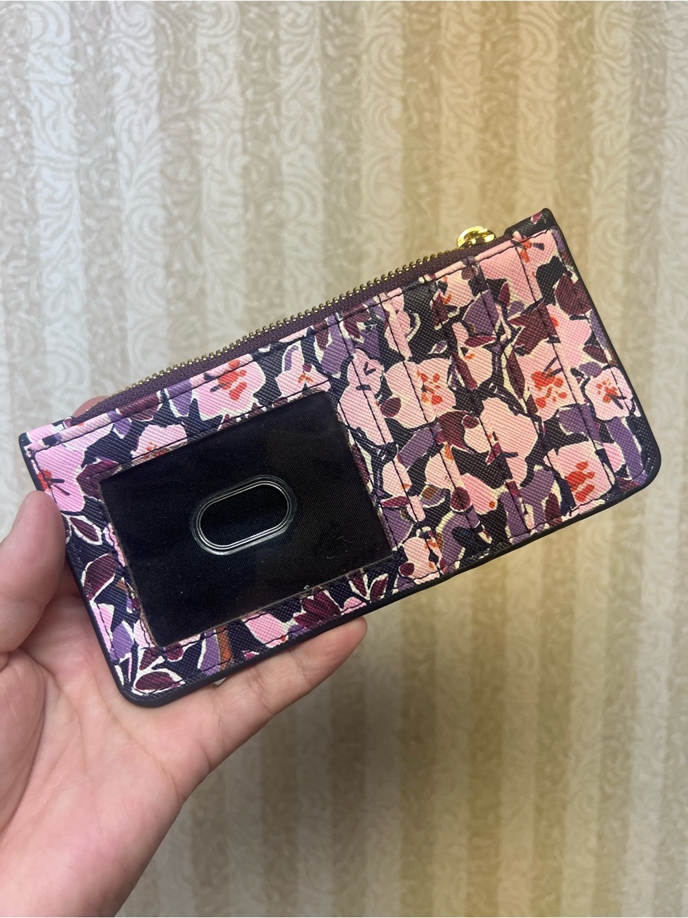 Nanette Lepore Floral Zip Card Wallet in Pink and Purple